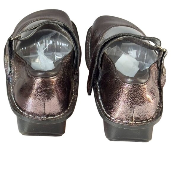 ALEGRIA Belle Women's Metallic Mary Jane Shoes Leather Adjustable Strap Size 37 - Picture 4 of 11